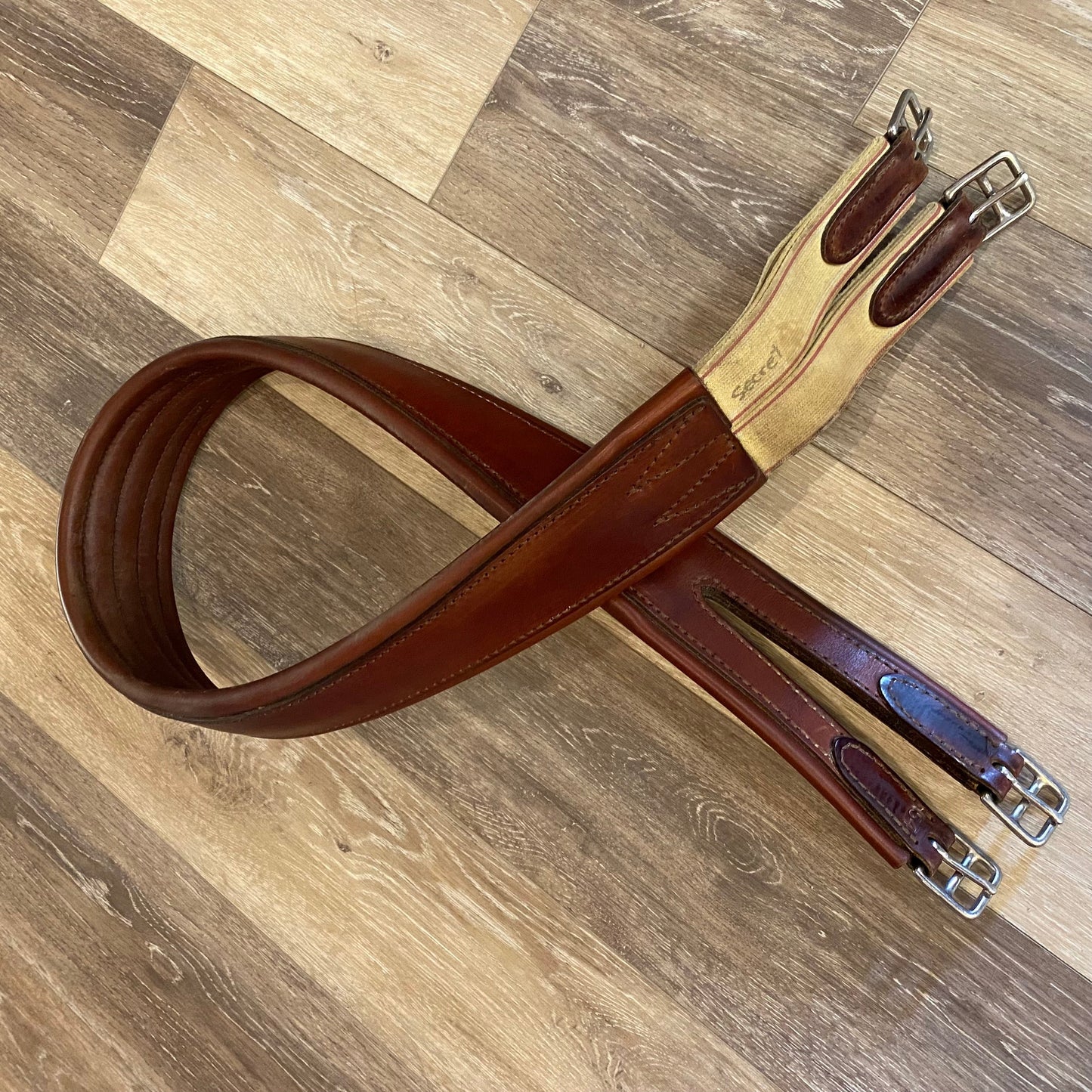 CONSIGNMENT - Newmarket Single Elastic Leather girth